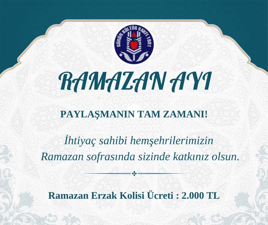 RAMAZAN AYI PAYLAŞMANIN TAM ZAMANI....