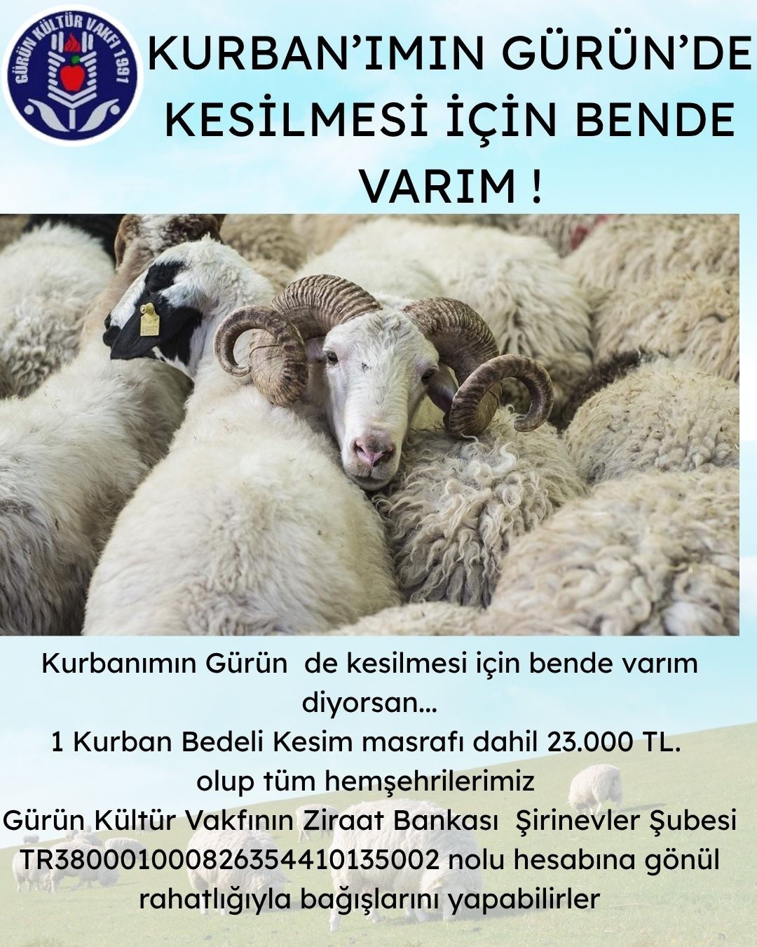 KURBAN'IMIN GÜRÜN DE KESİLMESİ İÇİN BENDE VARIM!!