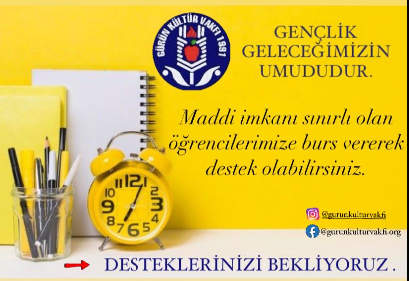 GÜRÜN'LÜ ÖĞRENCİLERİMİZE BURS DESTEĞİNİZİ BEKLİYORUZ.