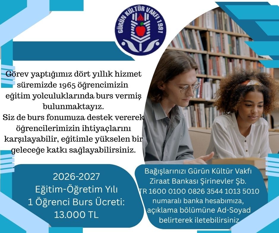 EĞİTİME DESTEK, GELECEĞE UMUT OLUN...