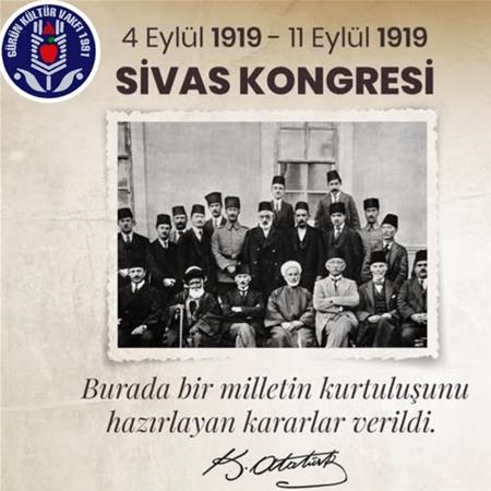 SİVAS KONGRESİ'NİN 106.INCI YILI KUTLU OLSUN