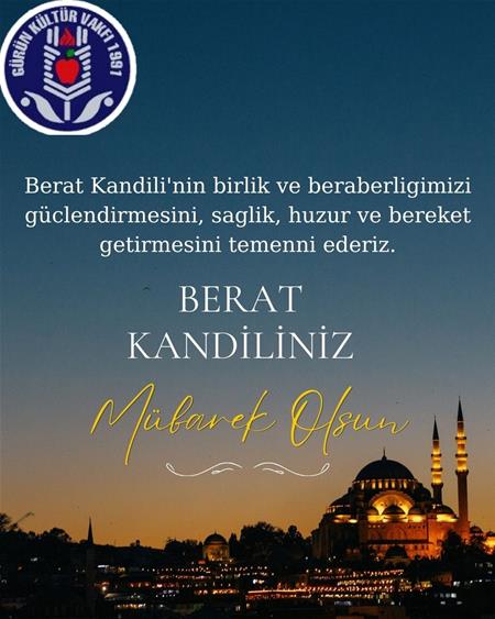 BERAT KANDİLİNİZ MÜBAREK OLSUN
