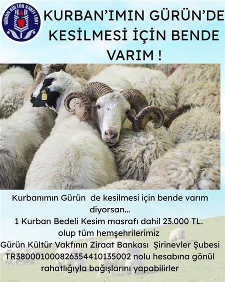 KURBAN'IMIN GÜRÜN DE KESİLMESİ İÇİN BENDE VARIM!!