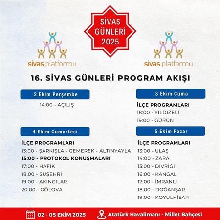 16. SİVAS GÜNLERİN'DE BULUŞALIM